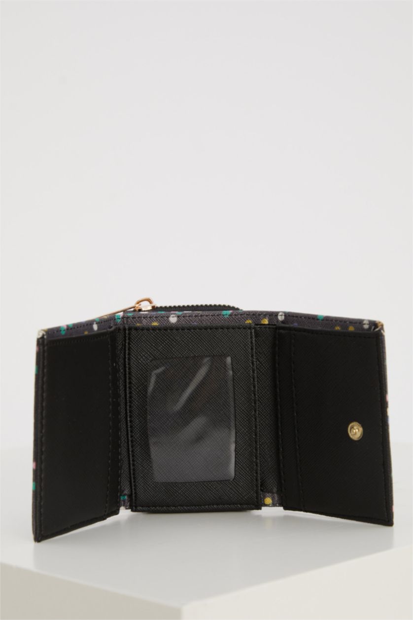 Kadın Karma Puantiye Desenli Suni Deri Cüzdan