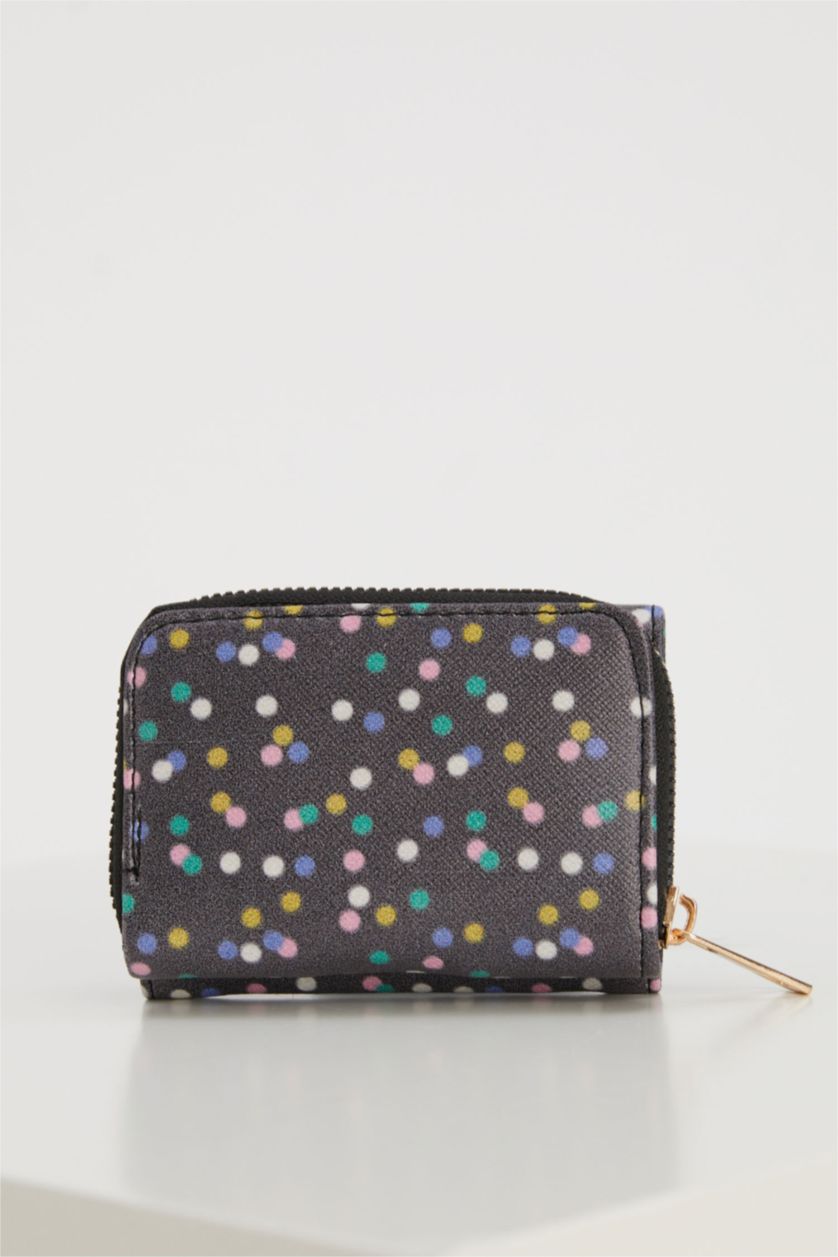 Kadın Karma Puantiye Desenli Suni Deri Cüzdan