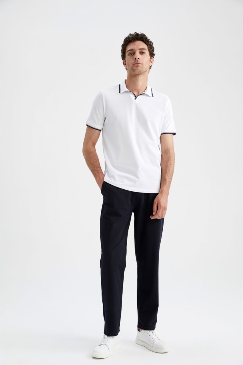 MAN White Regular Fit Short Sleeve Polo T-Shirt