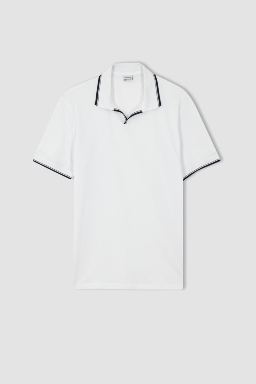 MAN White Regular Fit Short Sleeve Polo T-Shirt