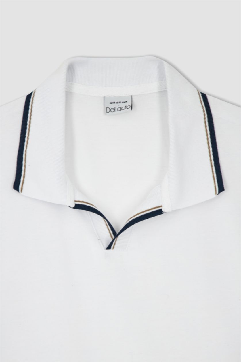 MAN White Regular Fit Short Sleeve Polo T-Shirt