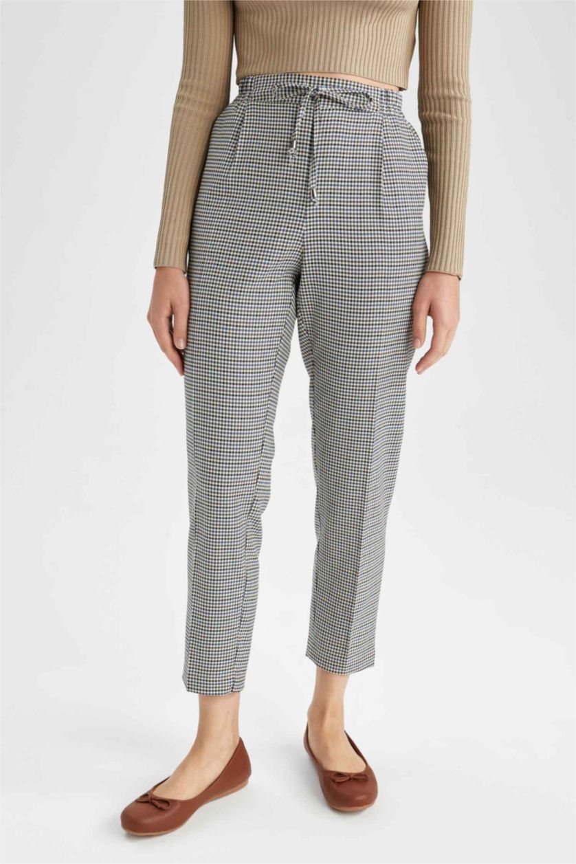 Kadın Bej Yüksek Bel Jogger Fıt Pantolon