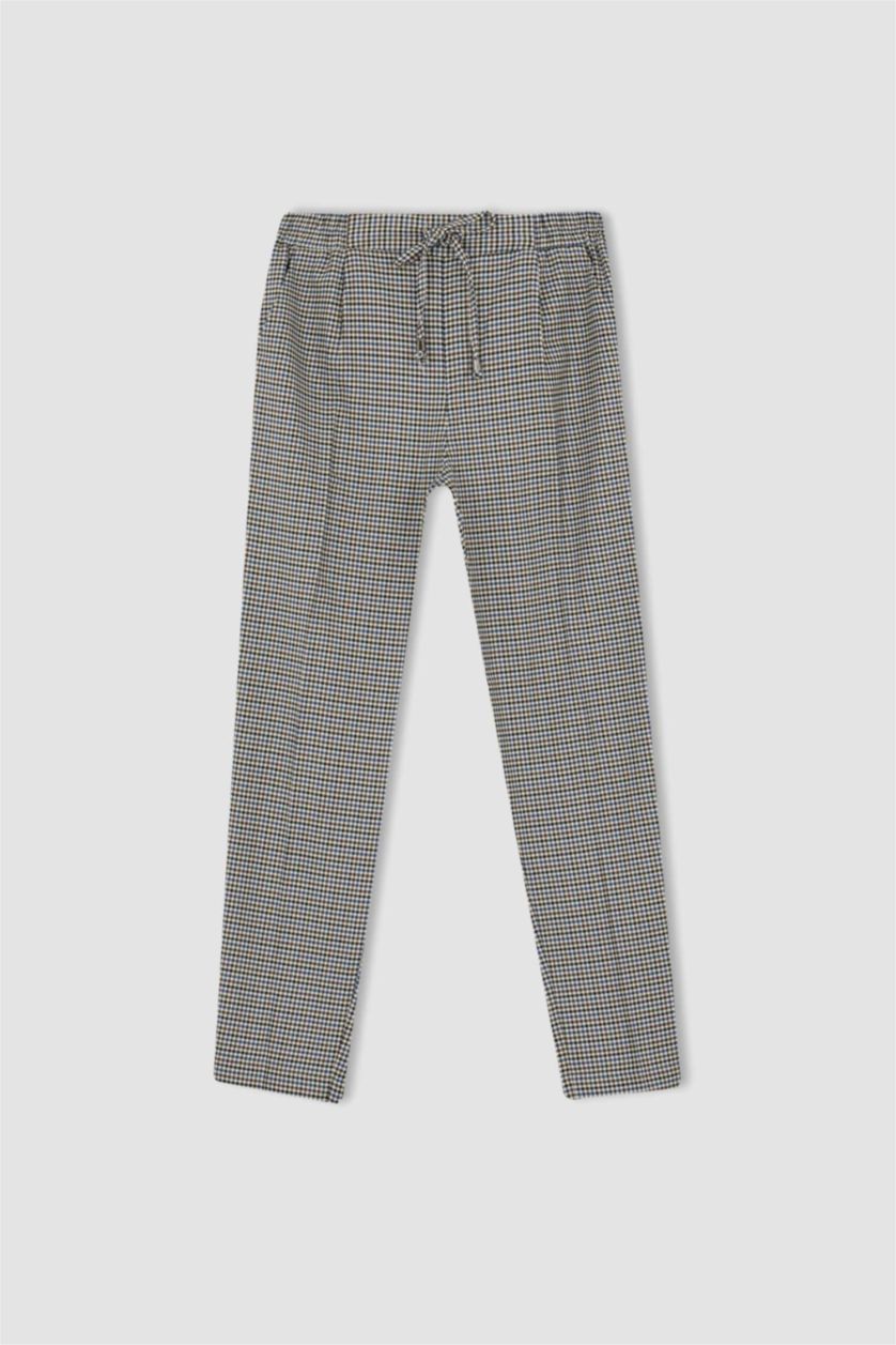 Kadın Bej Yüksek Bel Jogger Fıt Pantolon