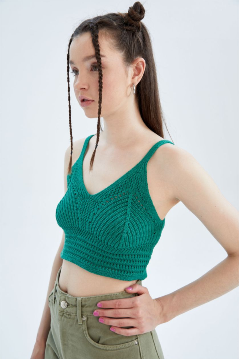 FEMME Vert Coupe slim raccourcie