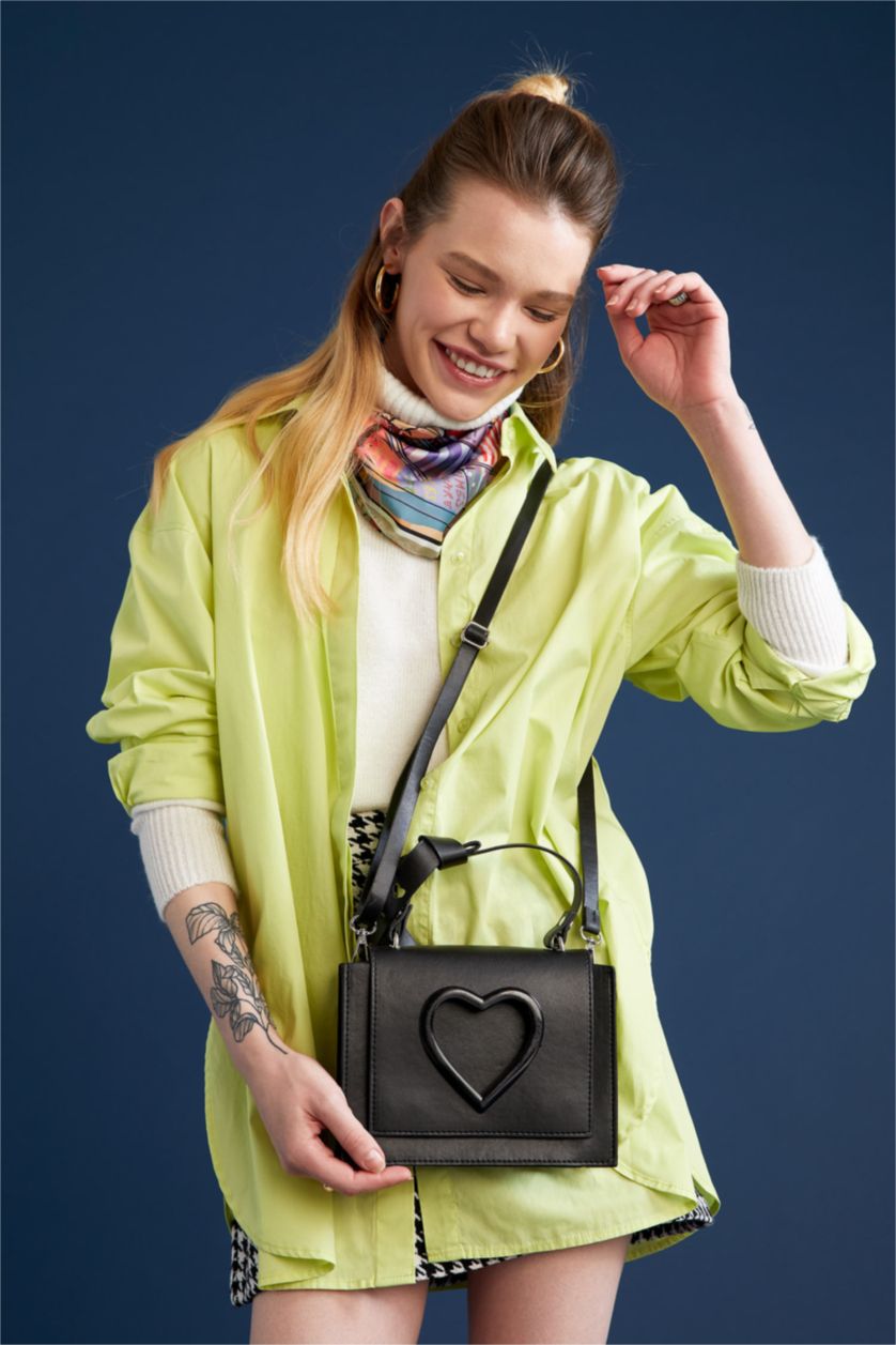 WOMAN Black Faux Leather Shoulder bag