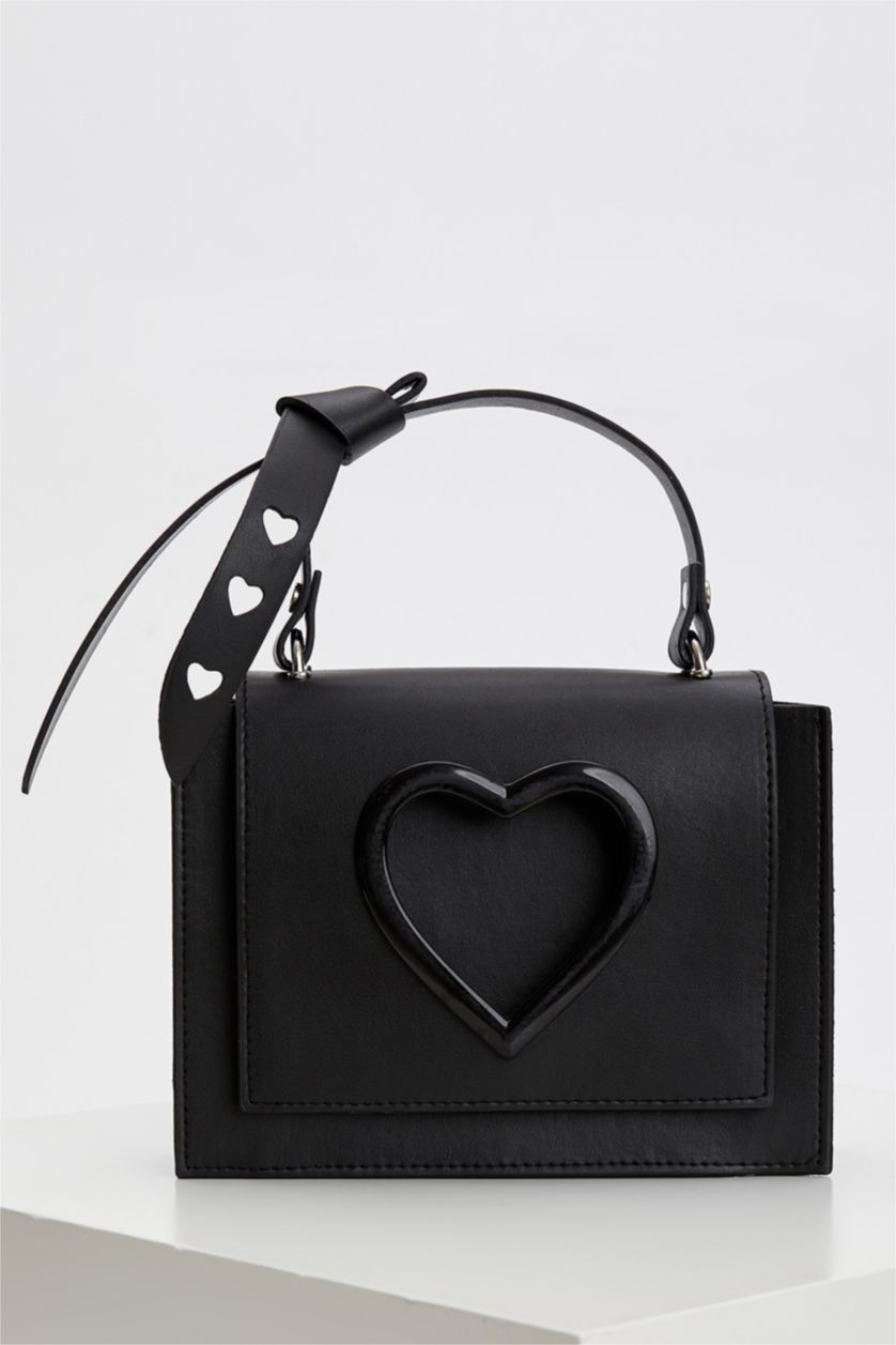 WOMAN Black Faux Leather Shoulder bag
