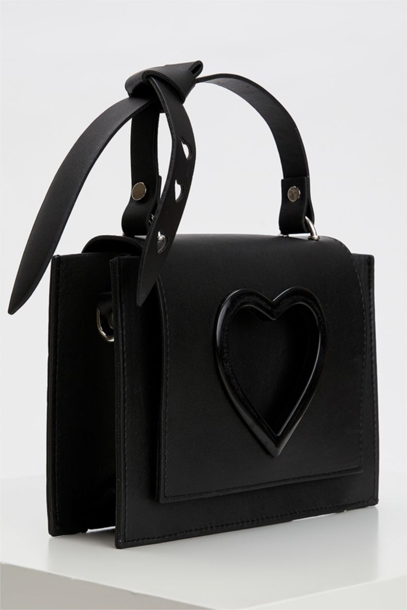 WOMAN Black Faux Leather Shoulder bag