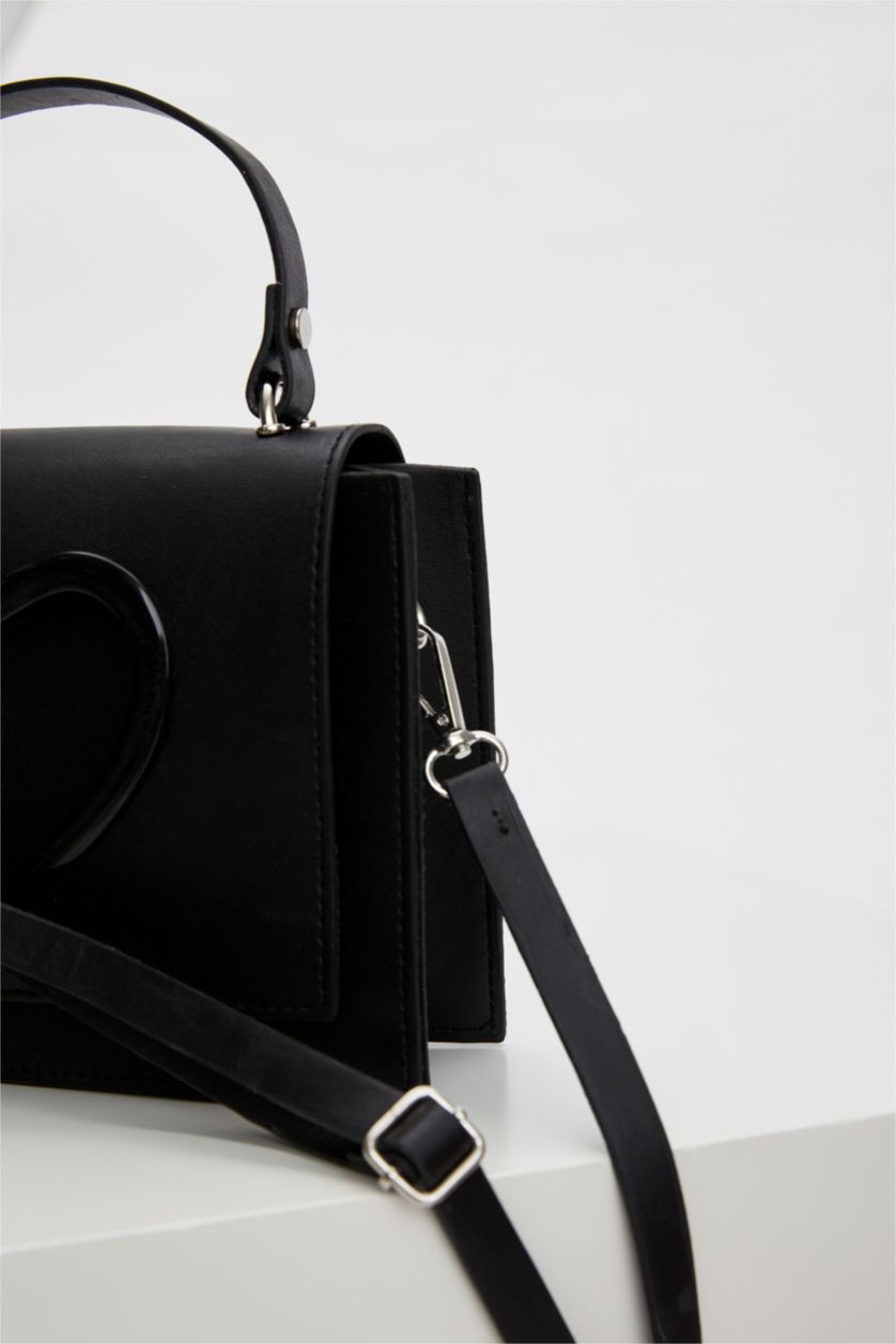 WOMAN Black Faux Leather Shoulder bag