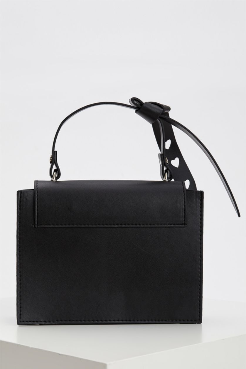 WOMAN Black Faux Leather Shoulder bag