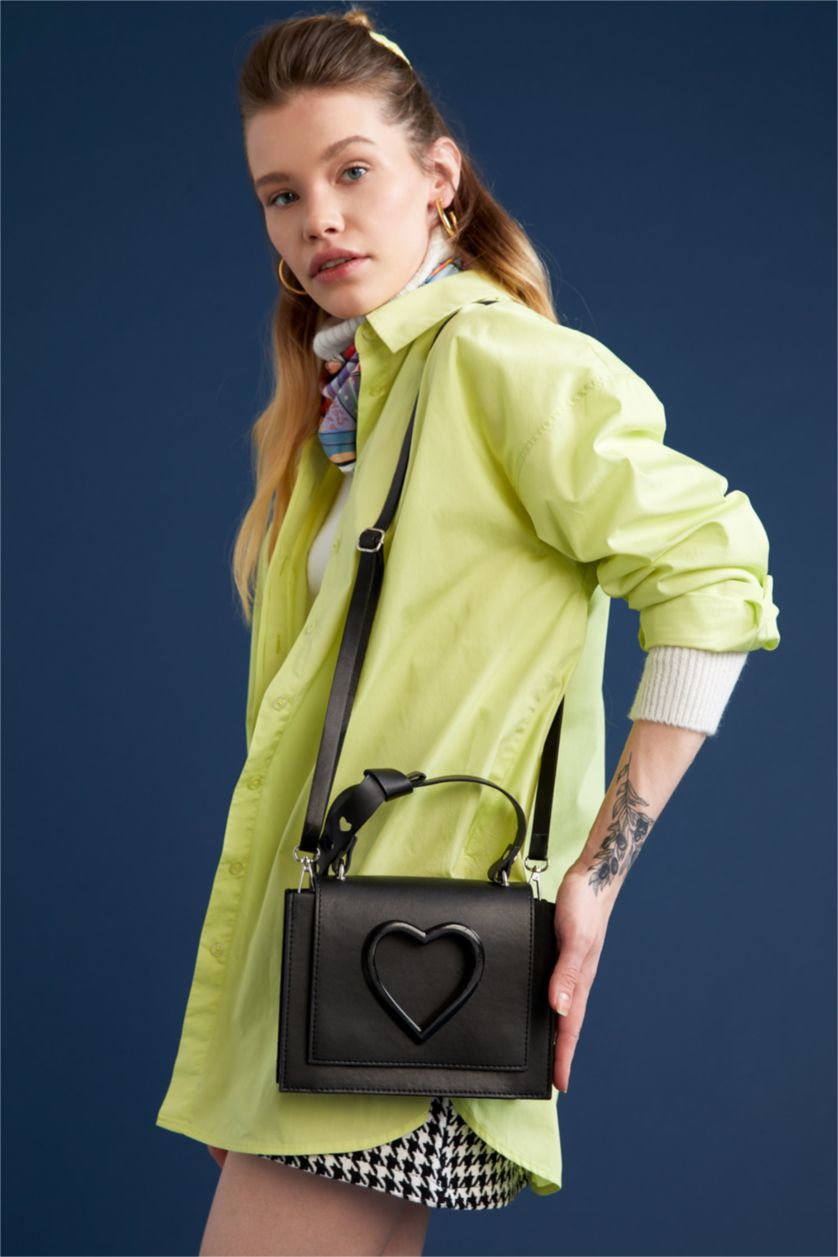 WOMAN Black Faux Leather Shoulder bag