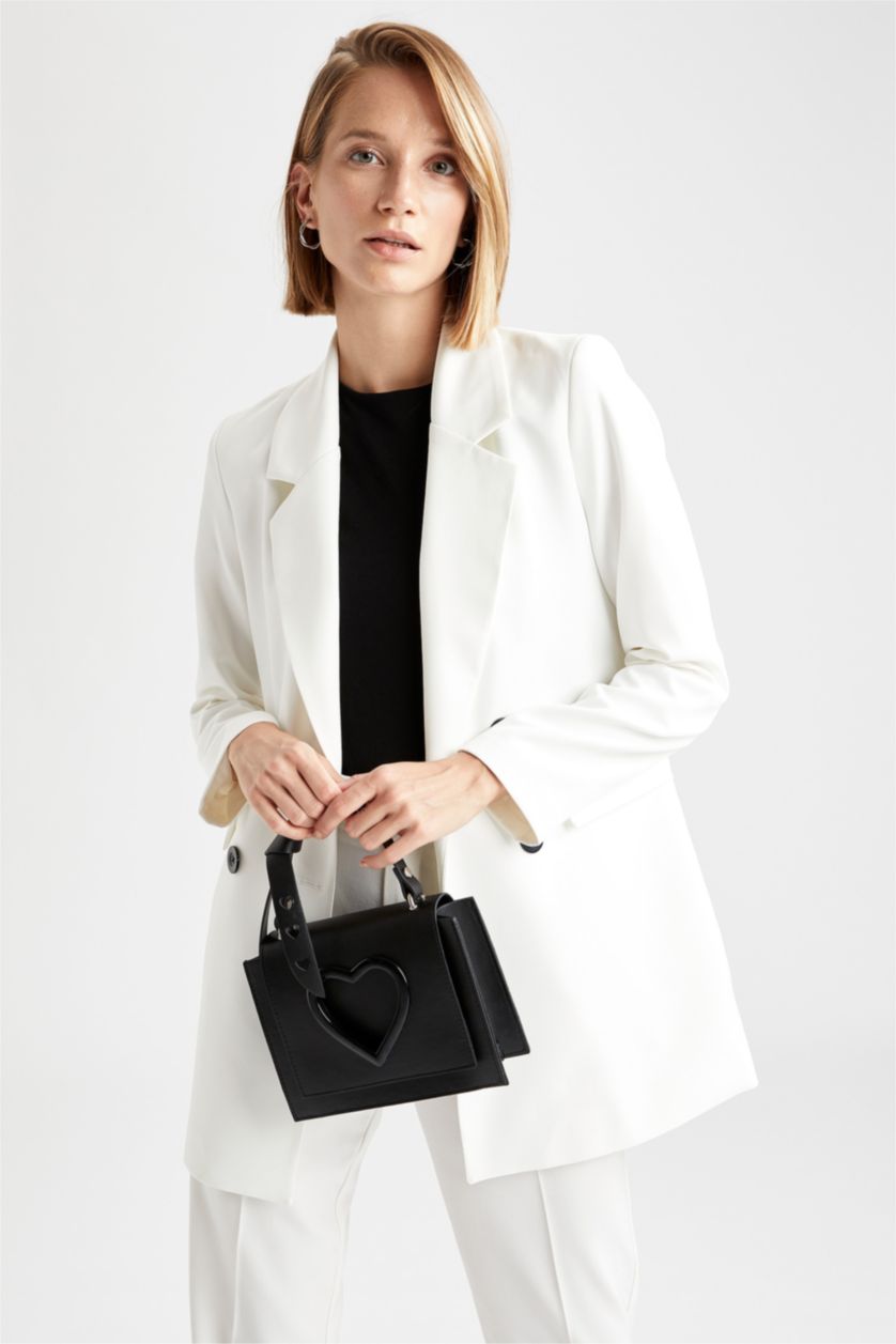 WOMAN Black Faux Leather Shoulder bag