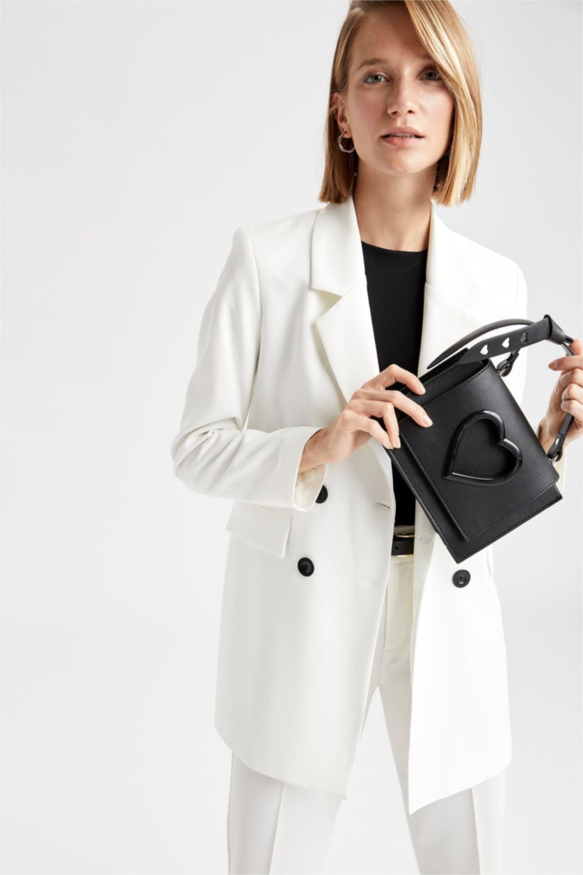 WOMAN Black Faux Leather Shoulder bag