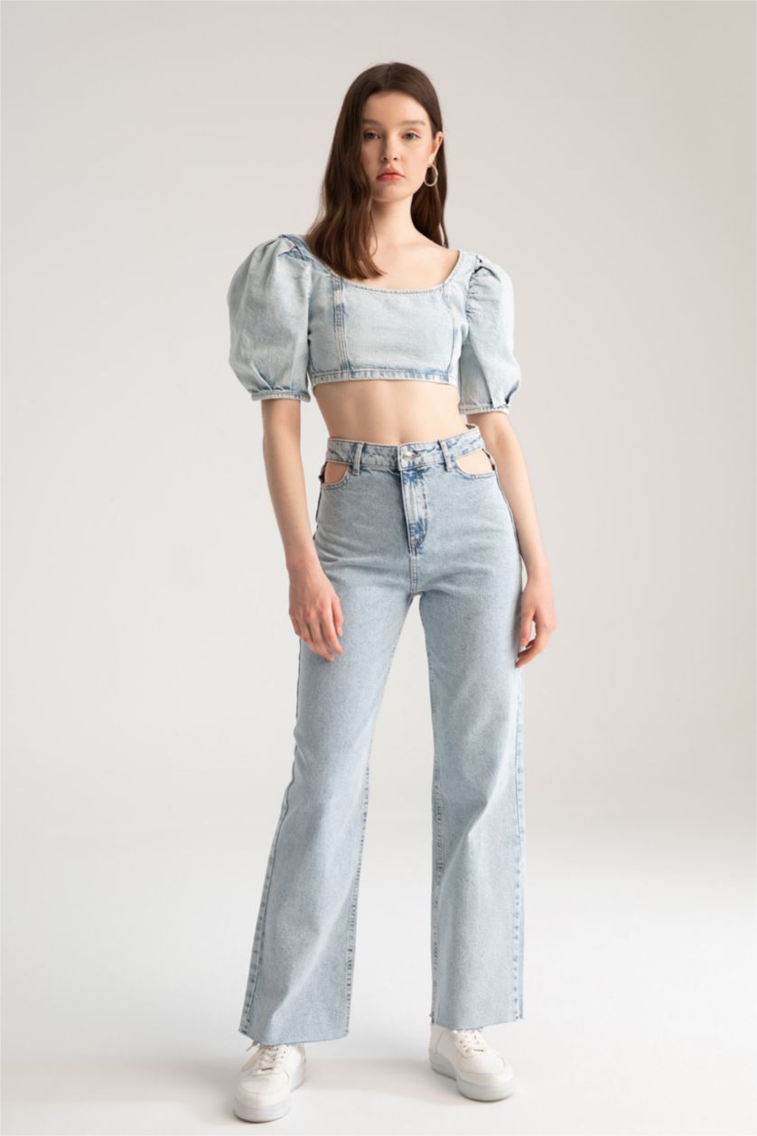 FEMME BLEU Clair Taille haute