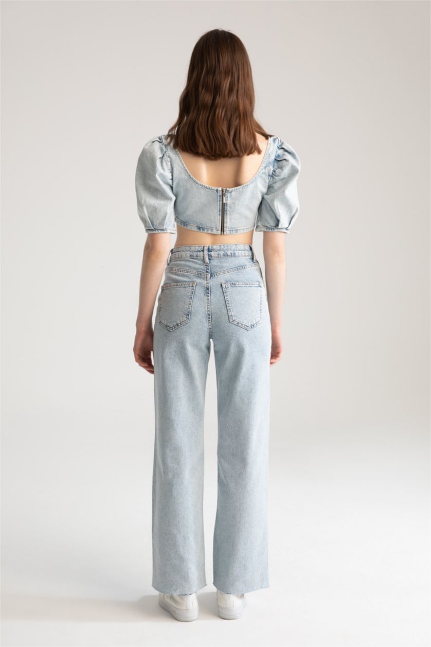 FEMME BLEU Clair Taille haute