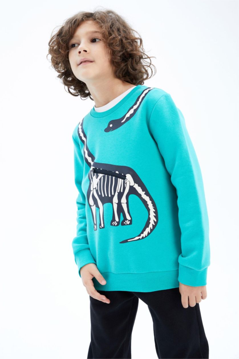 BOYS & TEENS Turquoise قماش سميك قصة عادية