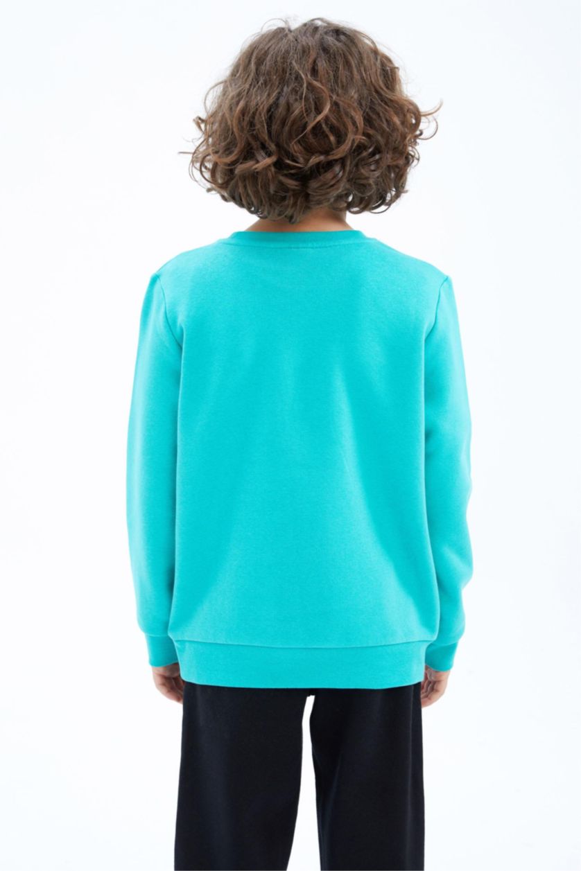BOYS & TEENS Turquoise قماش سميك قصة عادية
