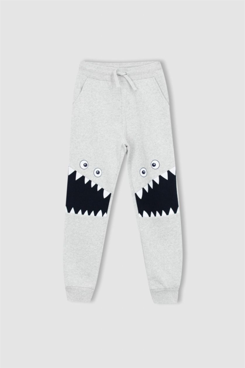 BOYS & TEENS Light Grey Melange Regular Fit Trousers