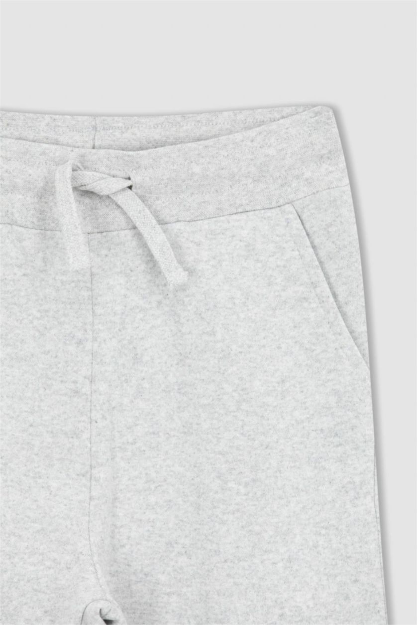 BOYS & TEENS Light Grey Melange Regular Fit Trousers
