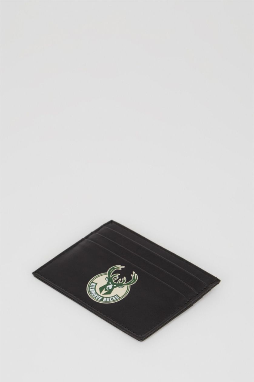 Erkek Siyah Erkek NBA Milwaukee Bucks Suni Deri Kartvizit