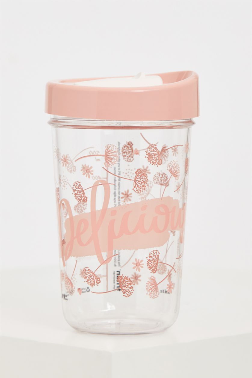 Kadın Pembe Yazı Baskılı Su Matarası