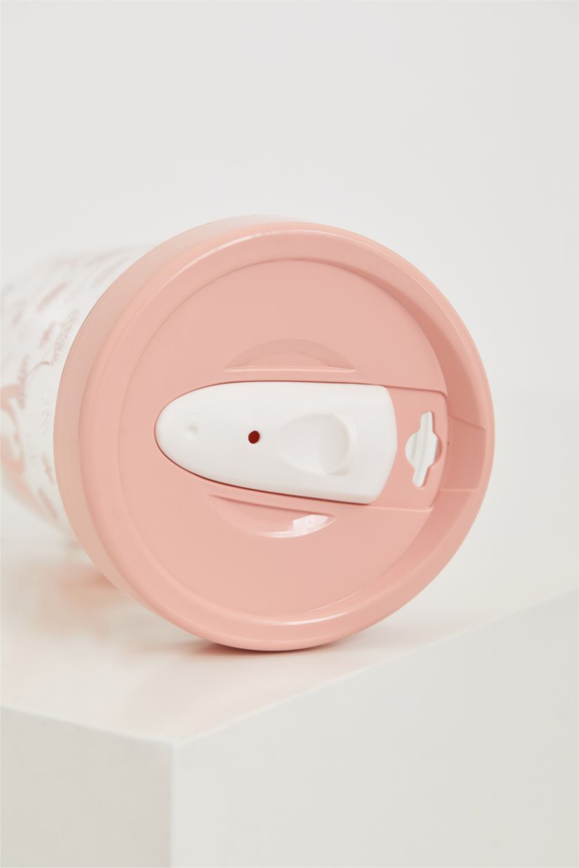 Kadın Pembe Yazı Baskılı Su Matarası