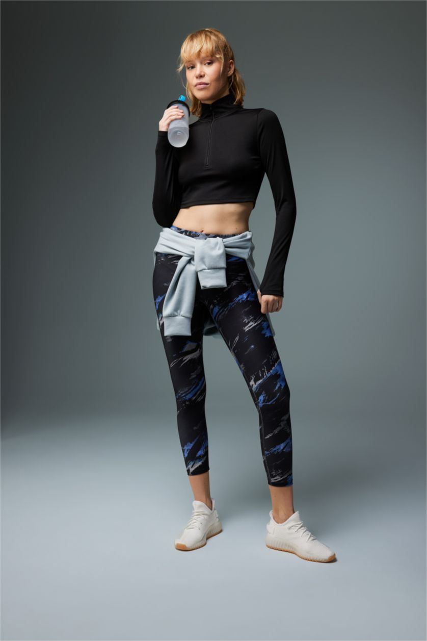 WOMAN Black Crop Long Sleeve T-Shirt
