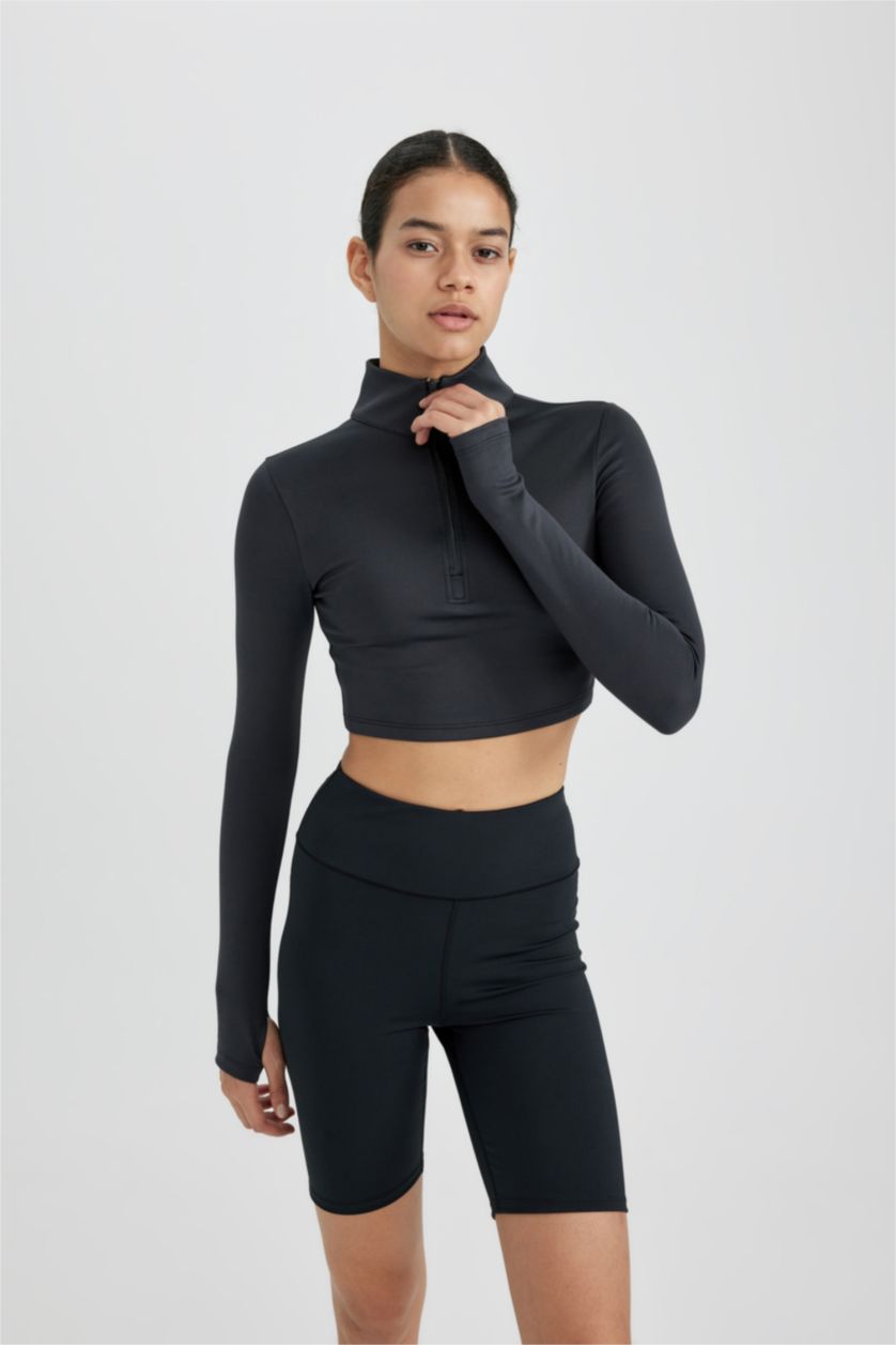 نساء أنثرا تيشيرت ردن طويل سليم فيت بياخة عالية من DeFactoFit