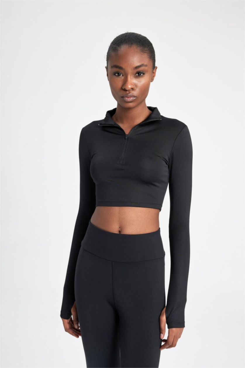 WOMAN Black Slim Fit Long Sleeve T-Shirt