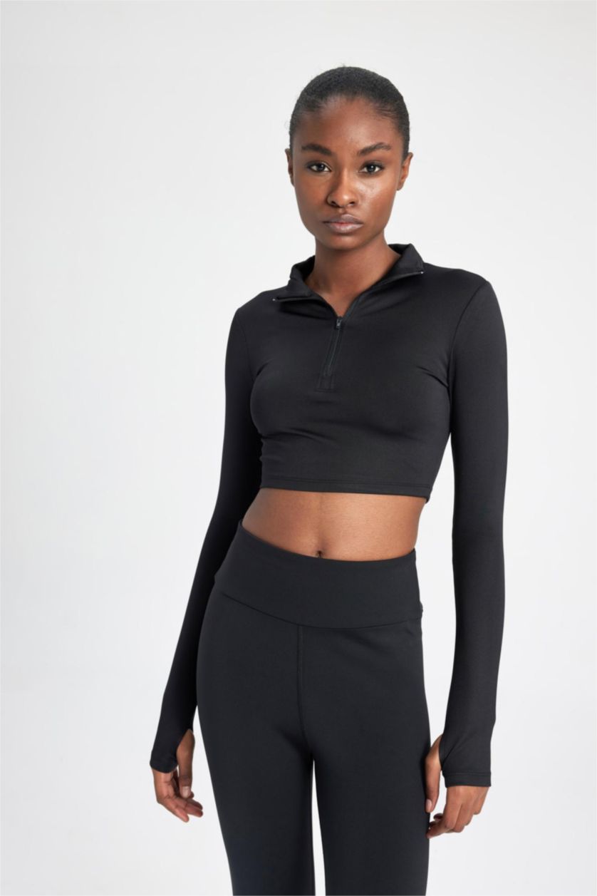WOMAN Black Slim Fit Long Sleeve T-Shirt