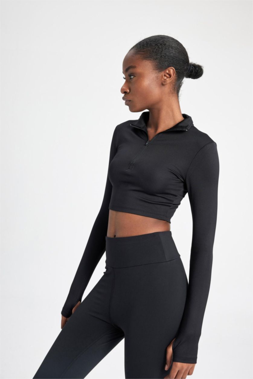 WOMAN Black Slim Fit Long Sleeve T-Shirt