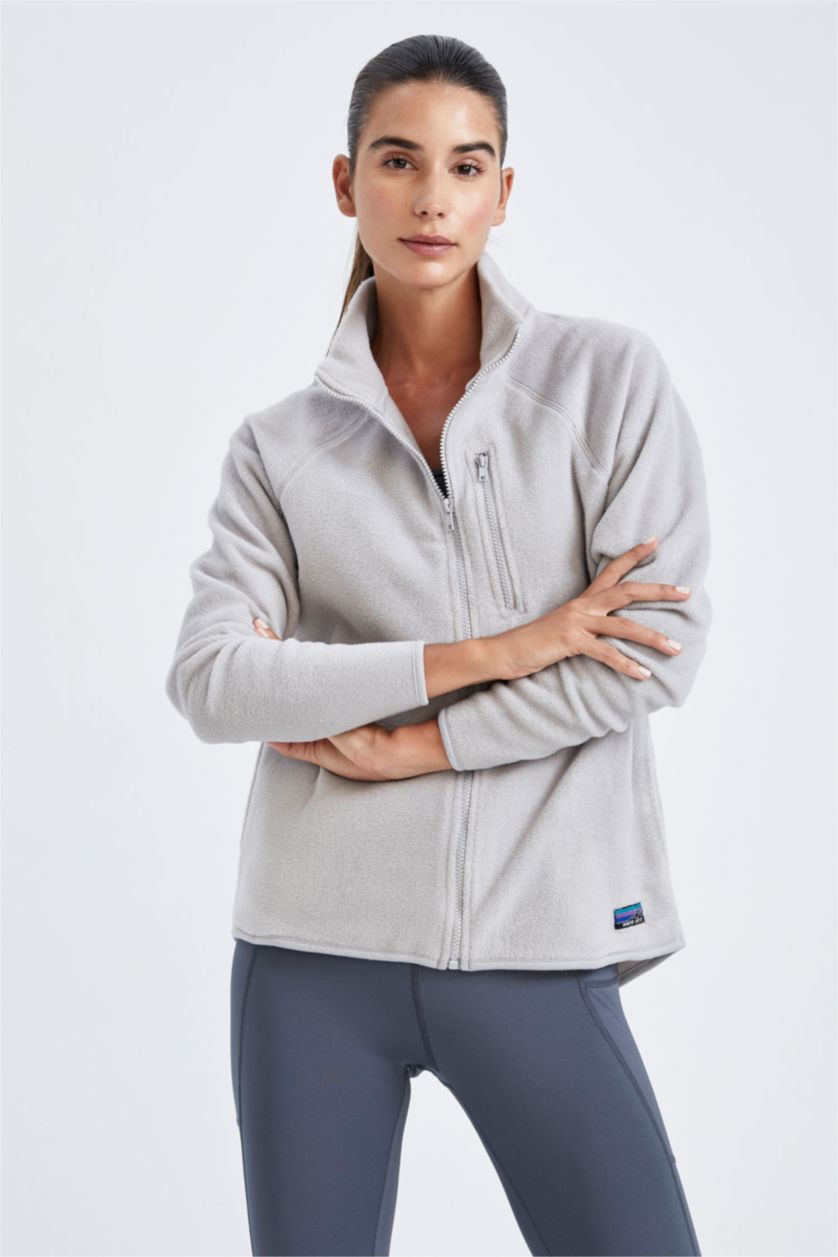 Kadın Gri Relax Fıt Polar
