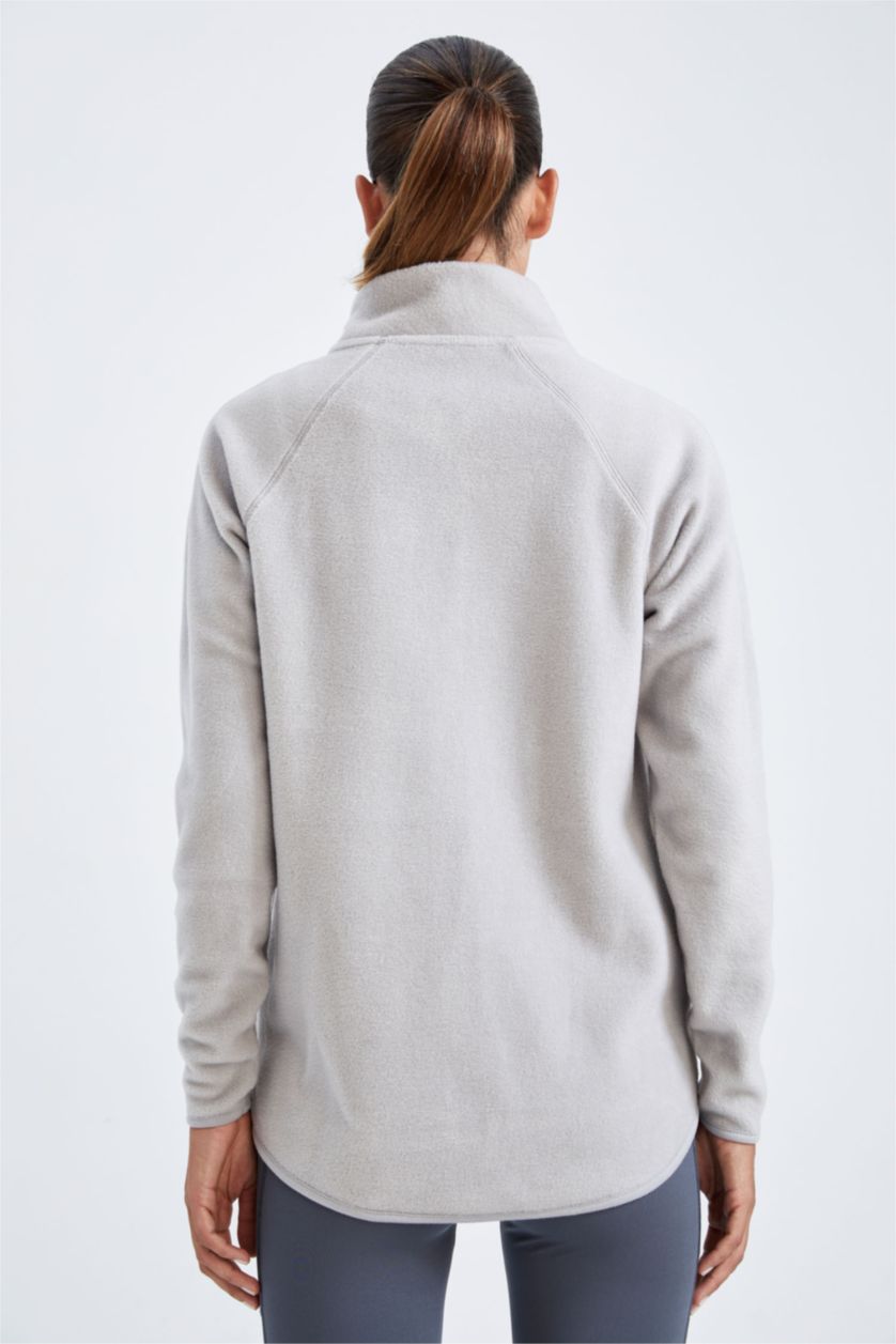 Kadın Gri Relax Fıt Polar