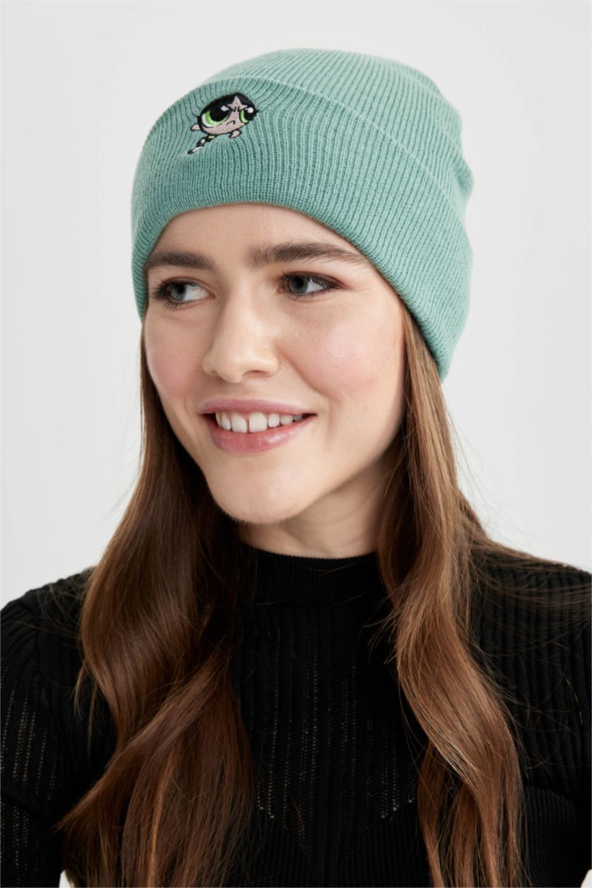 FEMME Vert Bonnet d'hiver Powerpuff Girls (Fournisseur) Femme