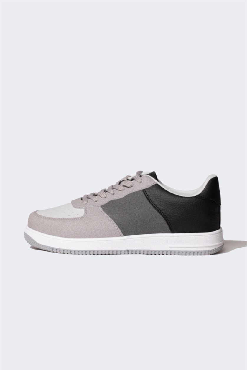 Erkek Karma Erkek Düz Taban Bağcıklı Suni Deri Sneaker