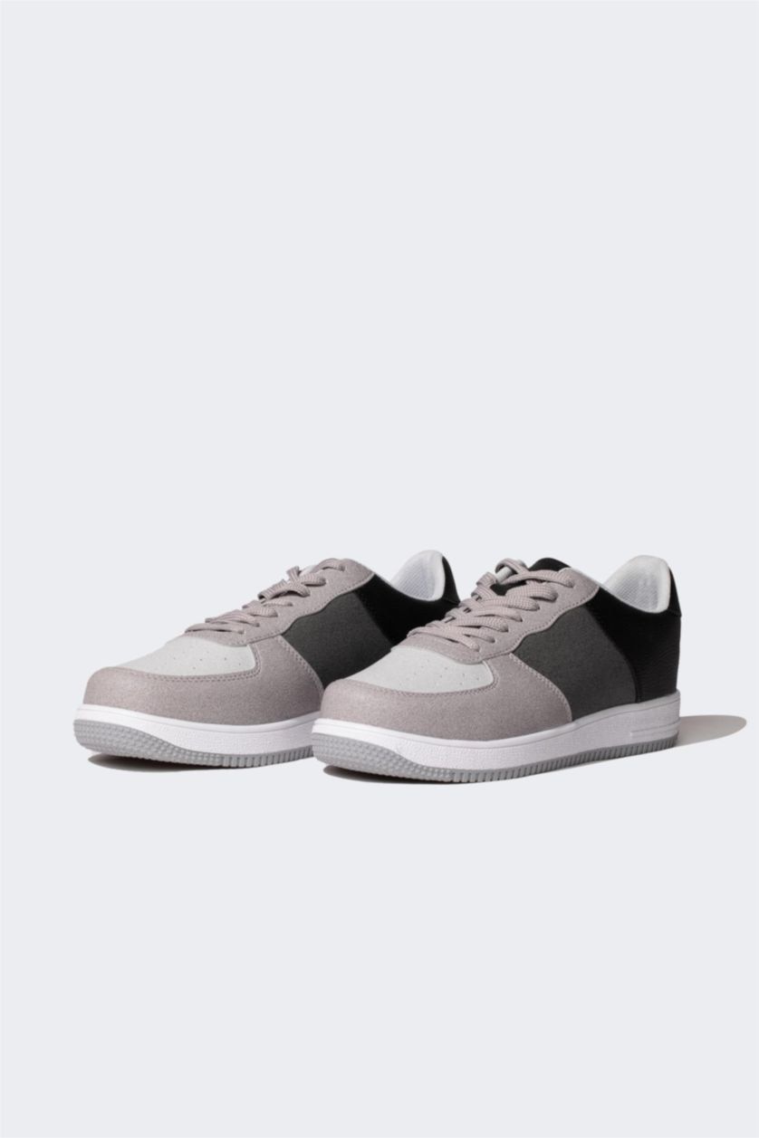 Erkek Karma Erkek Düz Taban Bağcıklı Suni Deri Sneaker