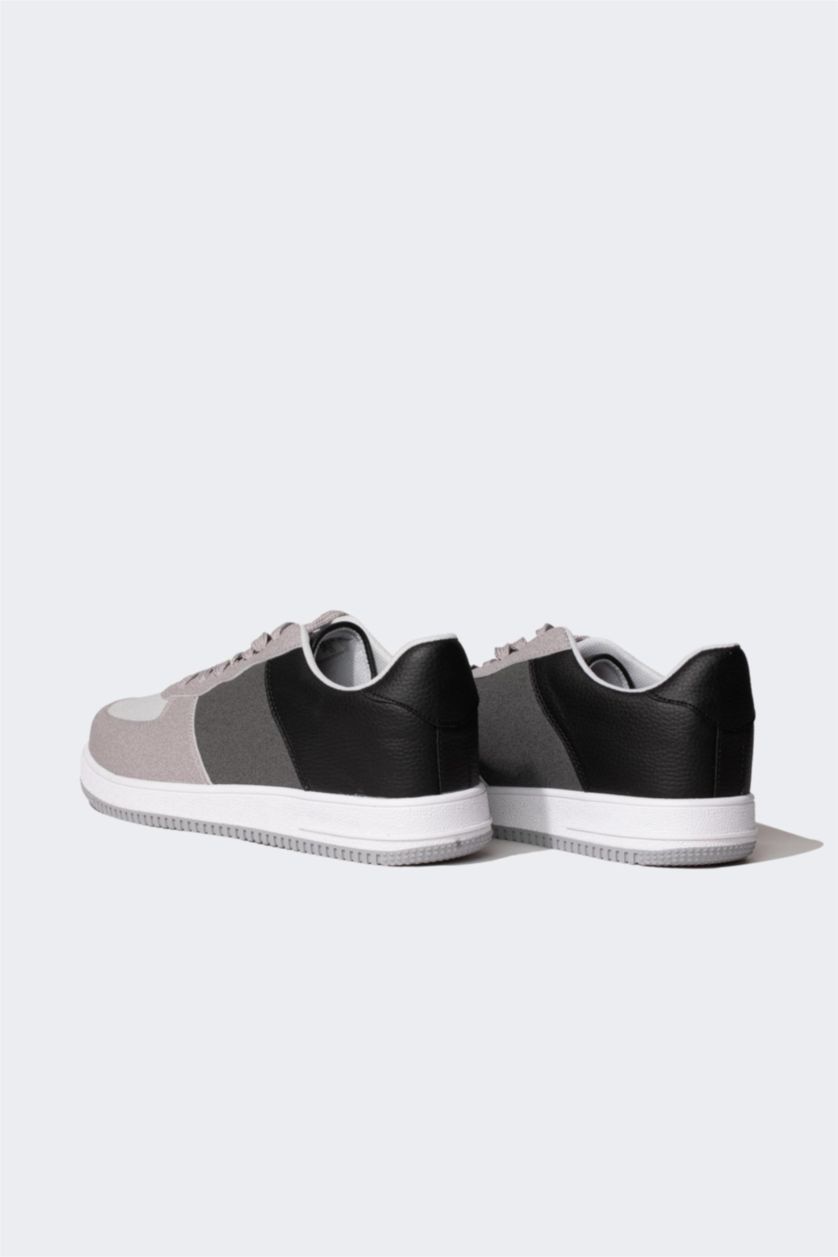 Erkek Karma Erkek Düz Taban Bağcıklı Suni Deri Sneaker
