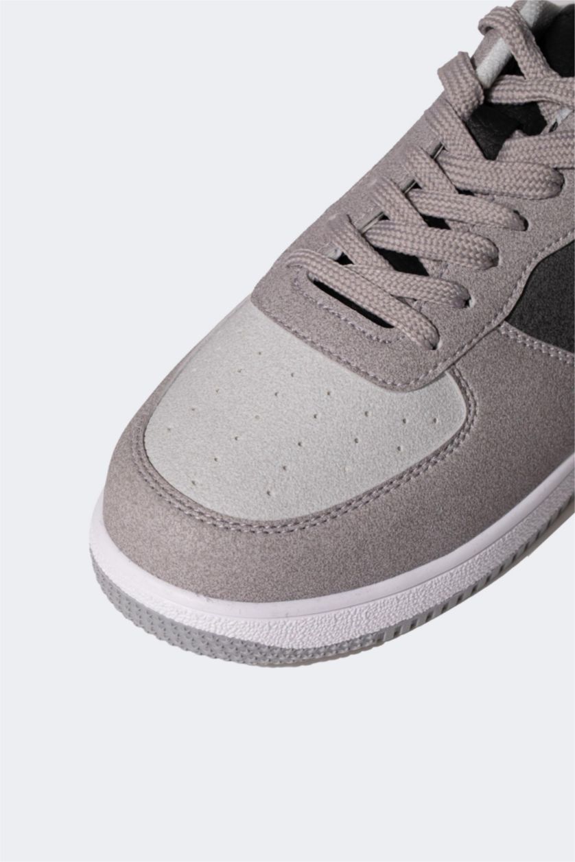 Erkek Karma Erkek Düz Taban Bağcıklı Suni Deri Sneaker