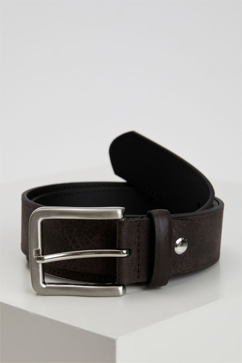 Erkek Kahve Erkek Suni Deri Jean Kemeri