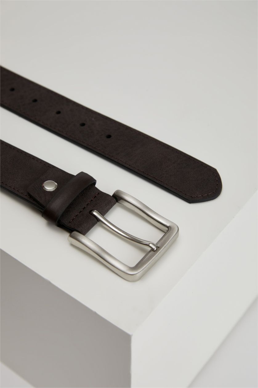 Erkek Kahve Erkek Suni Deri Jean Kemeri