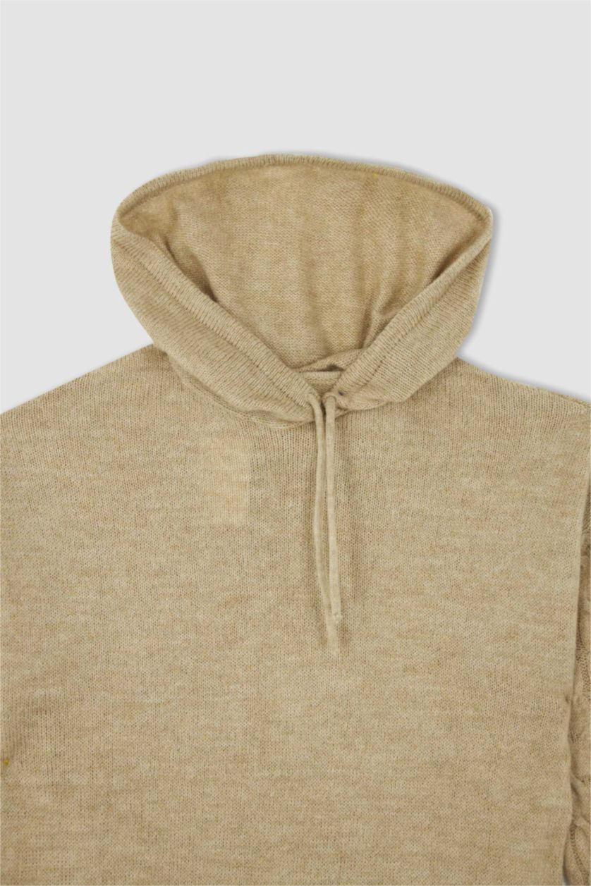 WOMAN Beige Regular Fit Hooded Tunic
