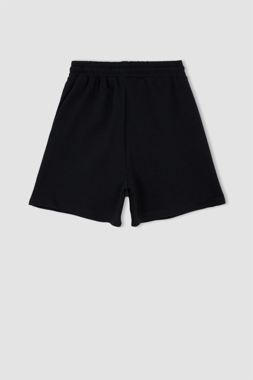 Женщины Черный Шорты оверсайз из хлопка для женщин