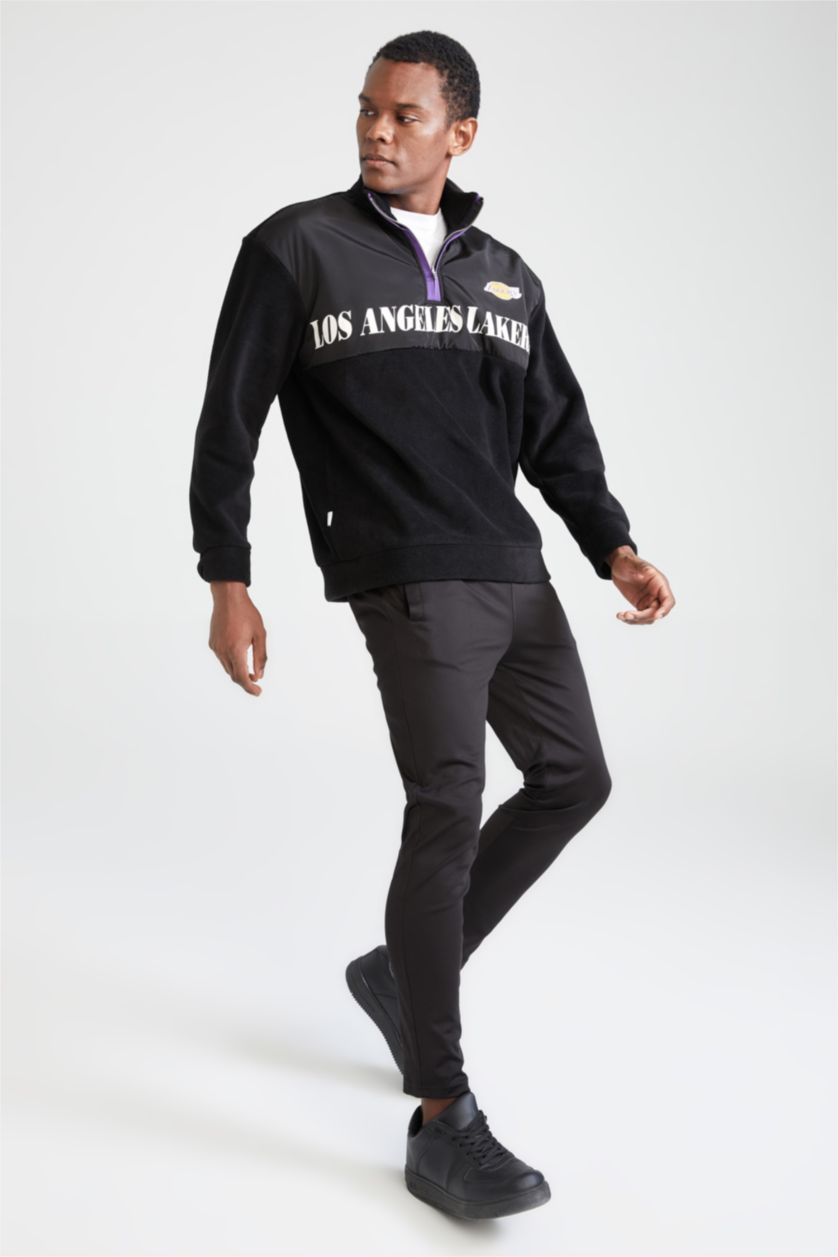 Erkek Siyah Oversıze Polar Sweatshirt