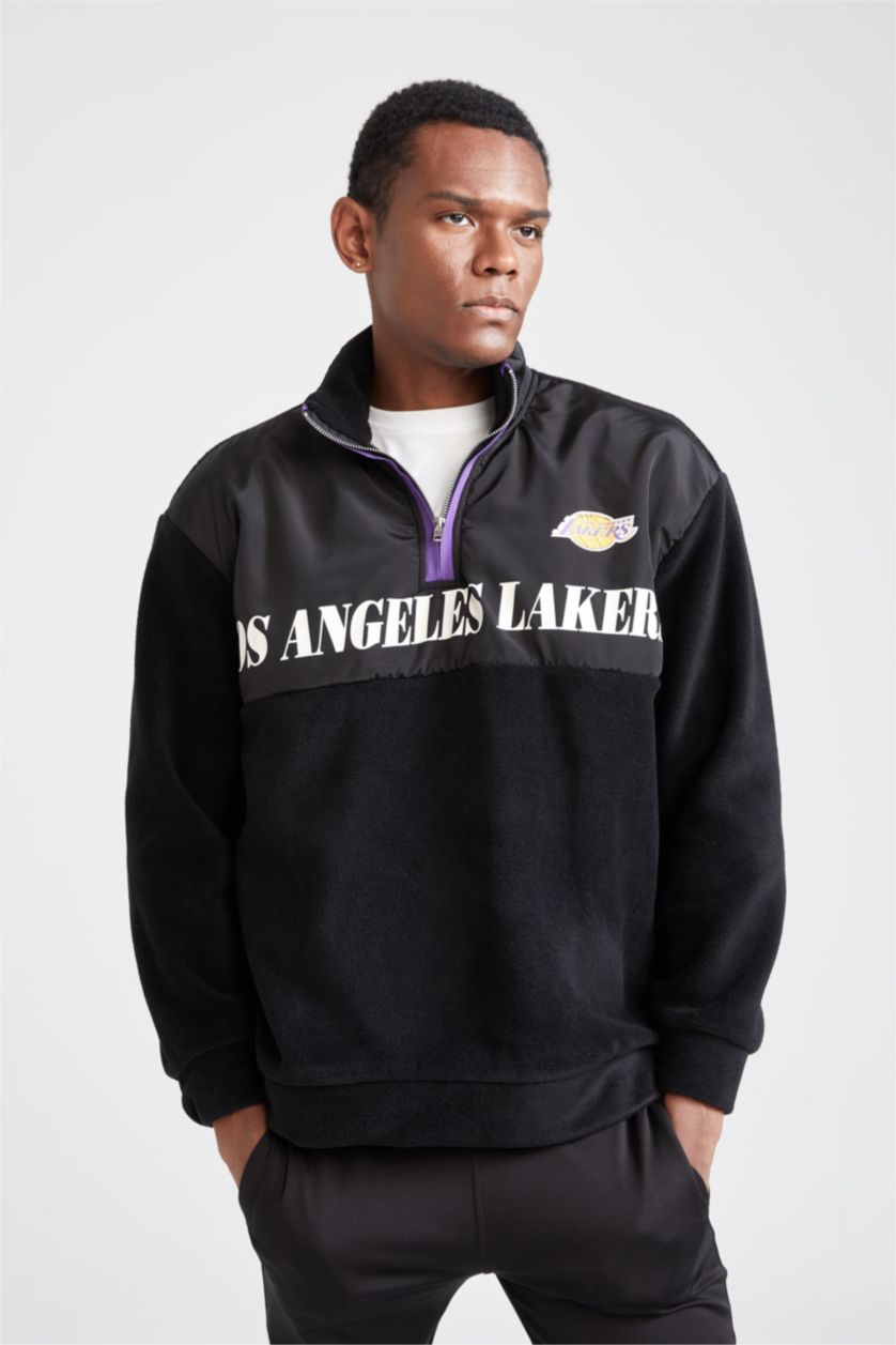 Erkek Siyah Oversıze Polar Sweatshirt