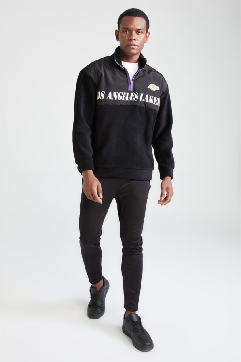 Erkek Siyah Oversıze Polar Sweatshirt