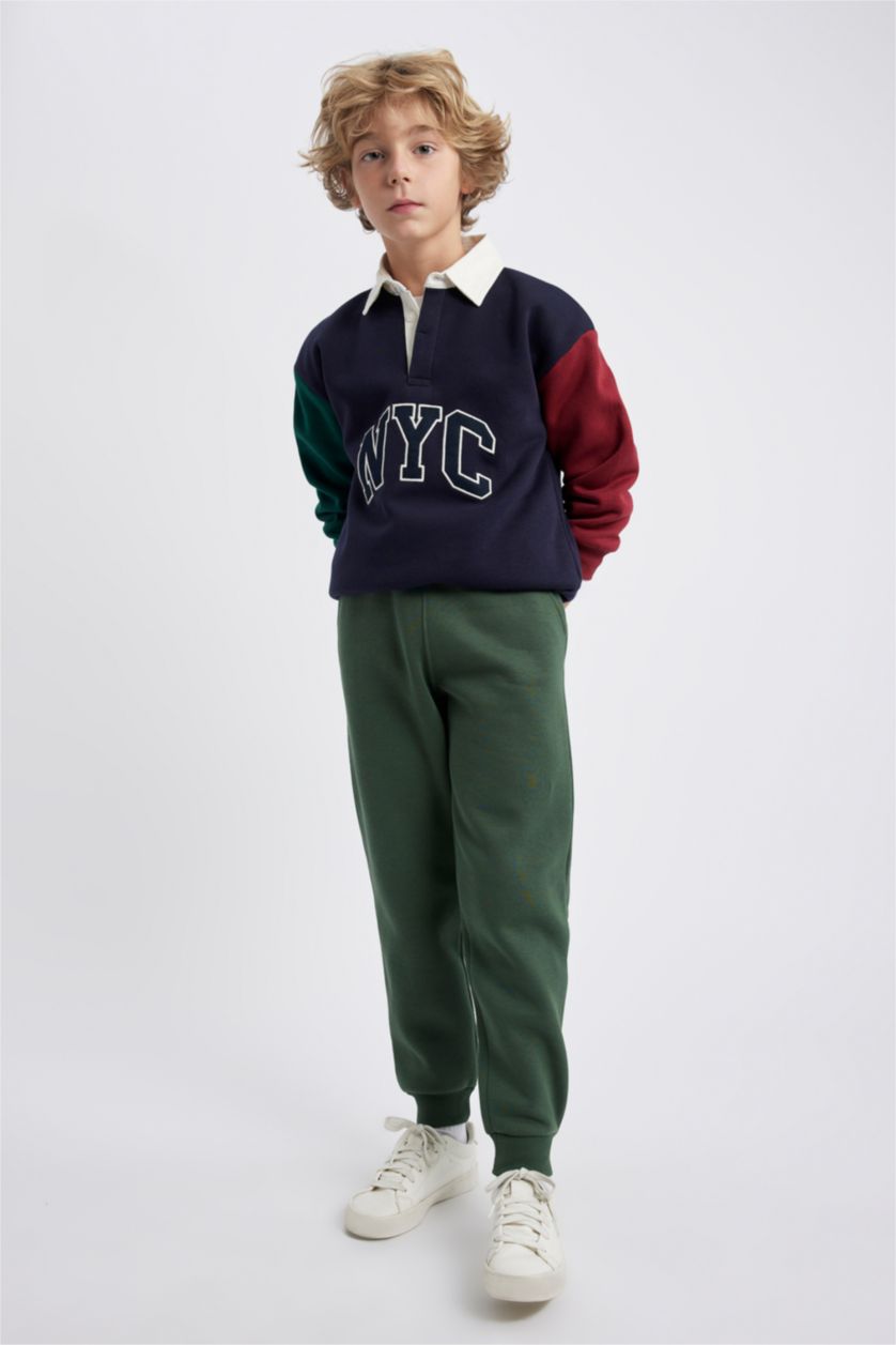 BOYS & TEENS Green Regular Fit Trousers