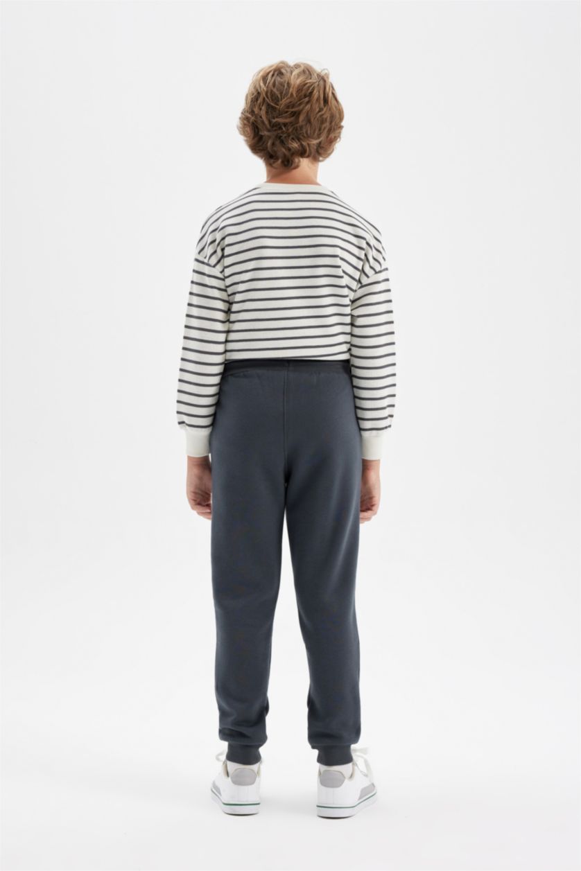 Erkek Çocuk - Genç Erkek Antrasit Erkek Çocuk Anstrasit Beli Paçası Lastikli Cepli Basic Düz Jogger Okul Eşofman Altı