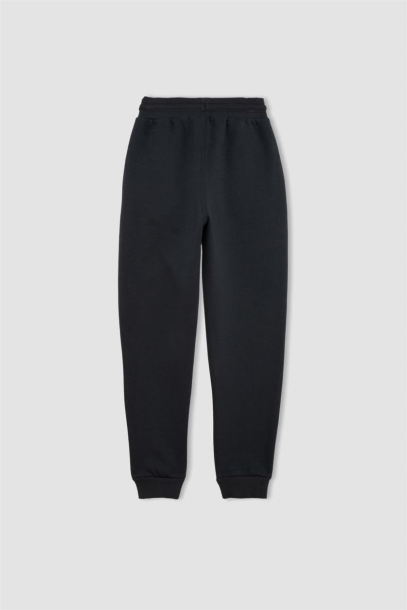 Erkek Çocuk - Genç Erkek Antrasit Erkek Çocuk Anstrasit Beli Paçası Lastikli Cepli Basic Düz Jogger Okul Eşofman Altı
