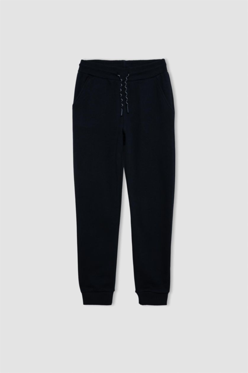 Erkek Çocuk - Genç Erkek Lacivert Erkek Çocuk Lacivert Beli Paçası Lastikli Cepli Jogger Okul Eşofman Altı