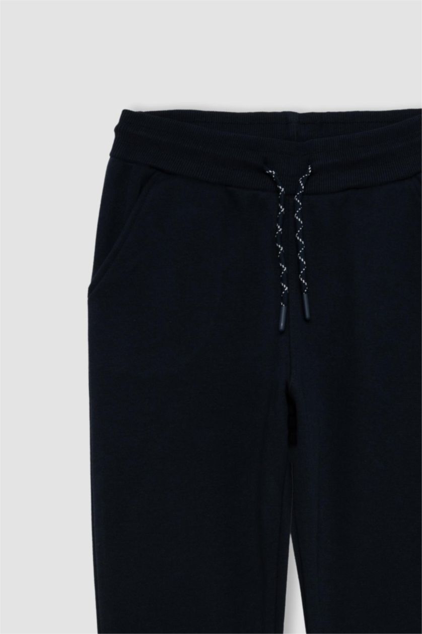 Erkek Çocuk - Genç Erkek Lacivert Erkek Çocuk Lacivert Beli Paçası Lastikli Cepli Jogger Okul Eşofman Altı