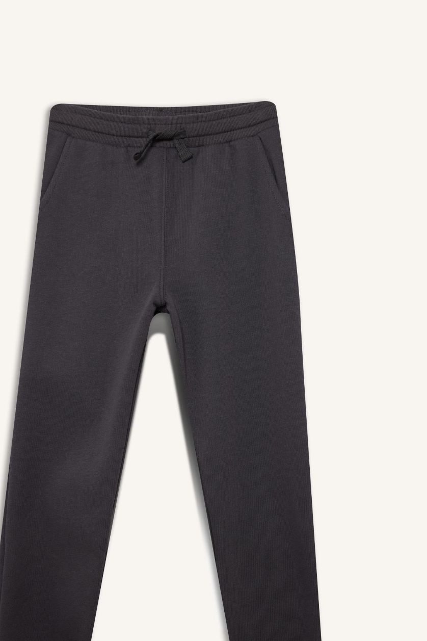 Erkek Çocuk - Genç Erkek Antrasit Beli Lastikli Kalın Eşofman Altı Erkek Çocuk